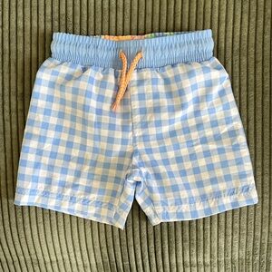 Tommy Bahama | Toddler Swim Trunks, Lined | Blue and White Gingham | Size 18 M